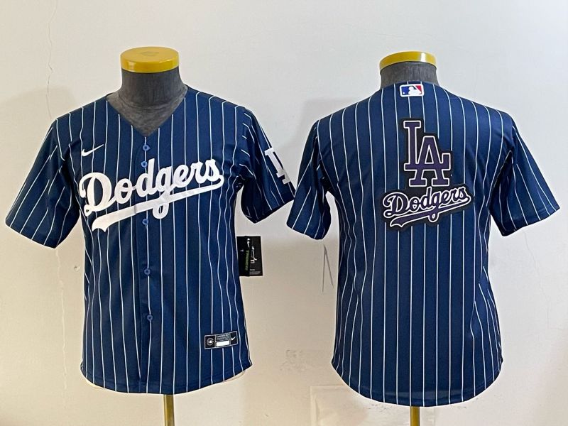 Youth 2026 Los Angeles Dodgers Blank Drak Blue Stripe Game Nike MLB Jersey style 006->youth mlb jersey->Youth Jersey